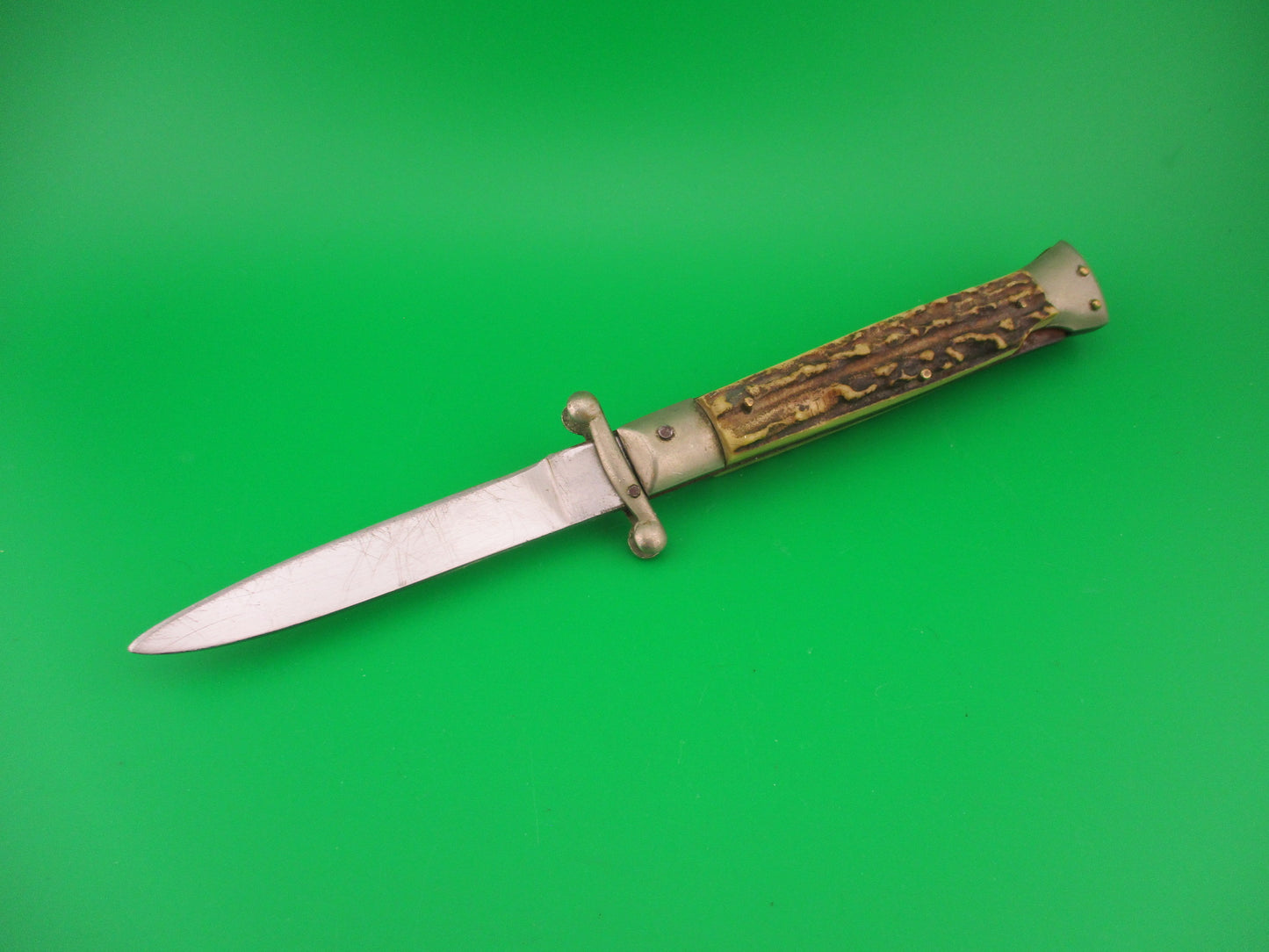 Rostfrei (slant) 20cm Italian Swing guard Stag Lockback Vintage automatic knife