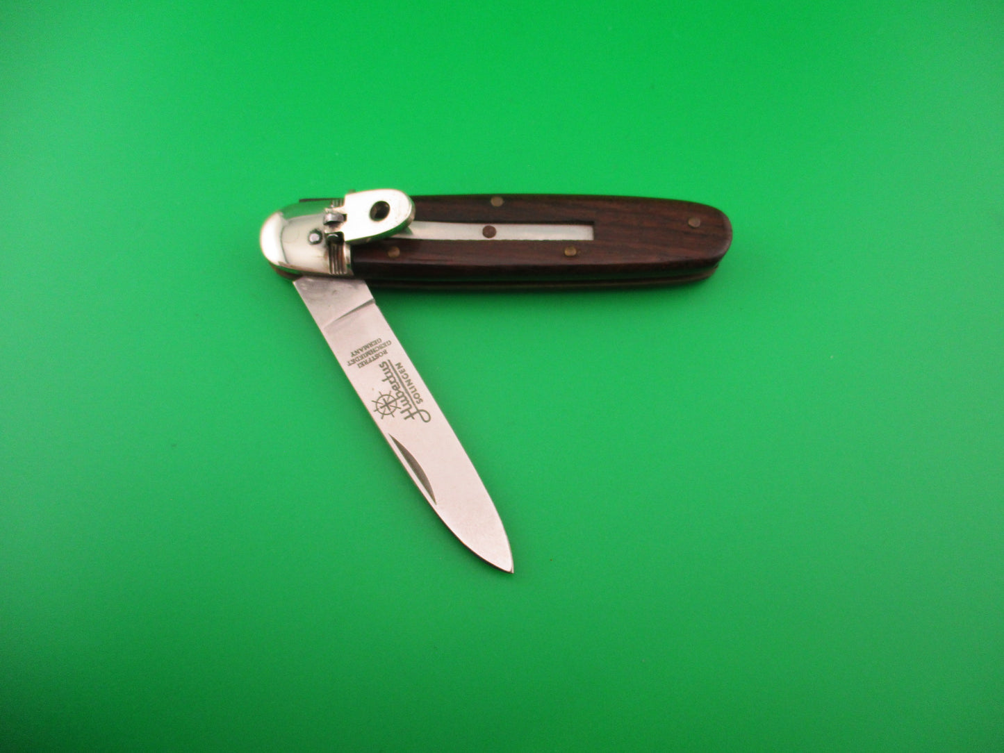Hubertus Solingen Germany 9cm German Cigar jack lever Wood automatic knife