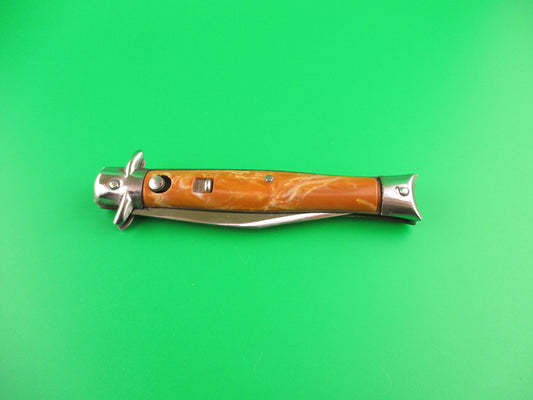 Edgemaster USA Bowtie Vintage Caramel Swirl automatic knife