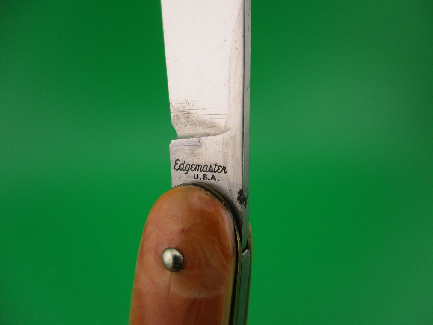 Edgemaster Cigar Jack 1940s Vintage Light Caramel swirl switchblade knife