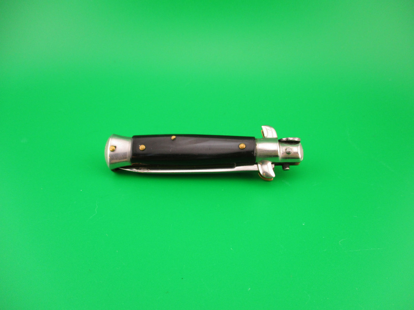 ROSTFREI 14cm Italian NOS stiletto Oreste Dibon vintage swivel bolster automatic knife