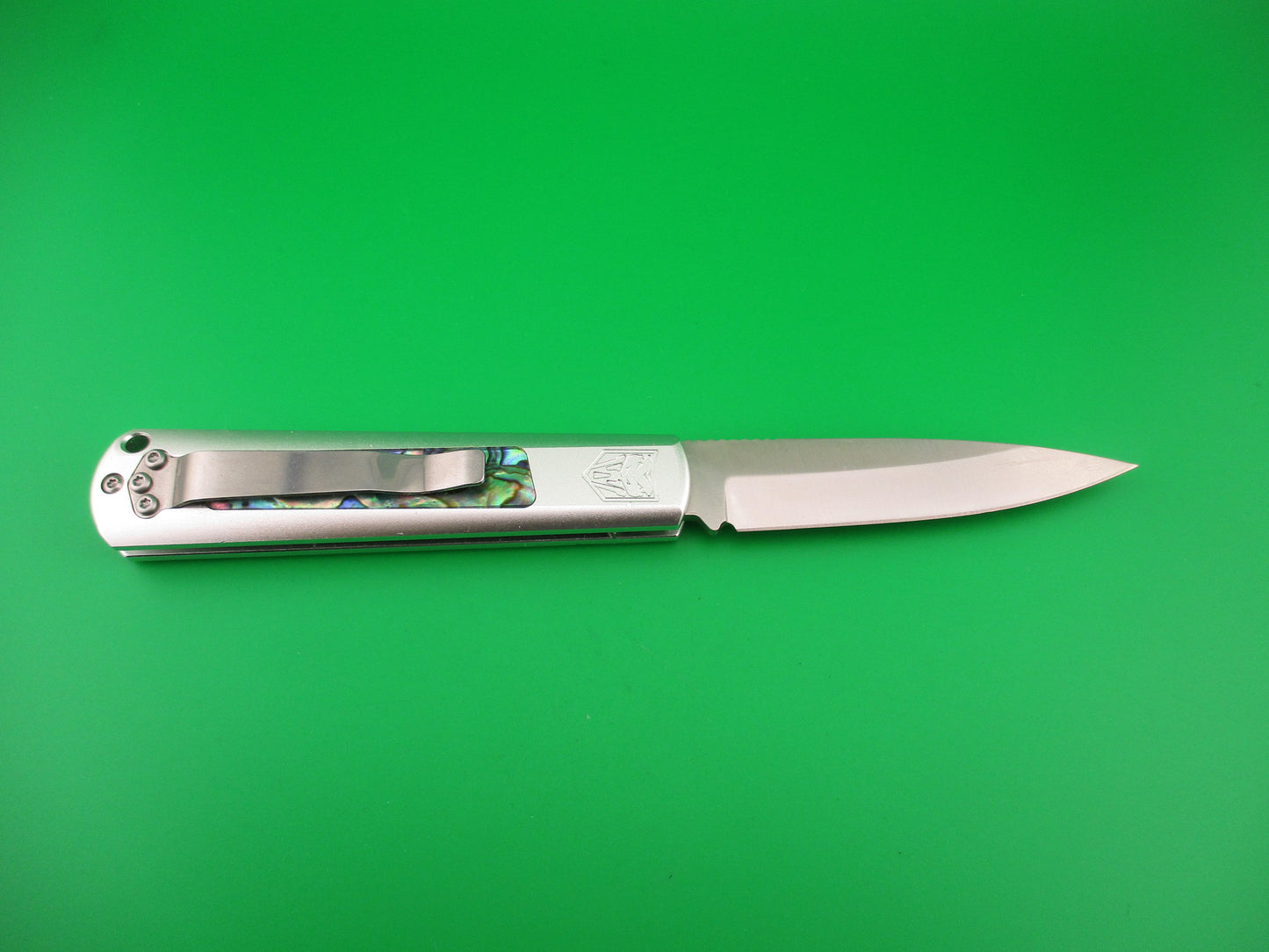 CobraTec Gideon Hidden Release Auto - Silver/Abalone Alum (3.0" 154CM) CTGSHRABA154