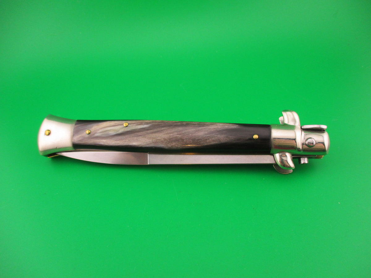 Walt's Latama 28cm Italian Swivel bolster bayonet horn automatic knife Cat stamp 5mm