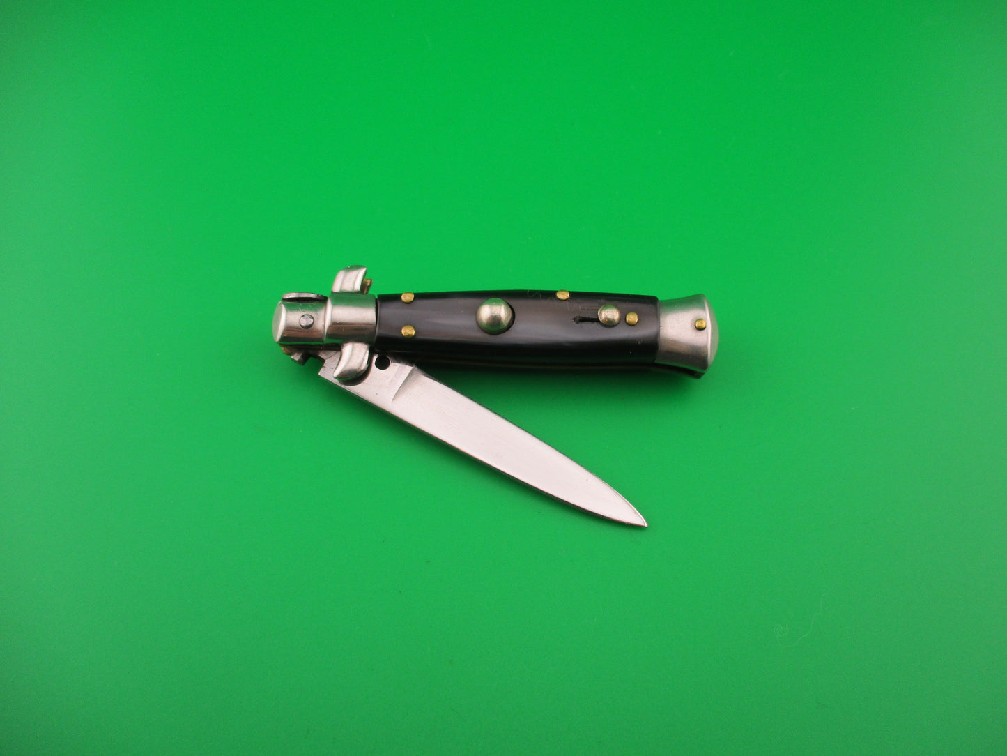 ROSTFREI 14cm Italian NOS stiletto Oreste Dibon vintage swivel bolster automatic knife