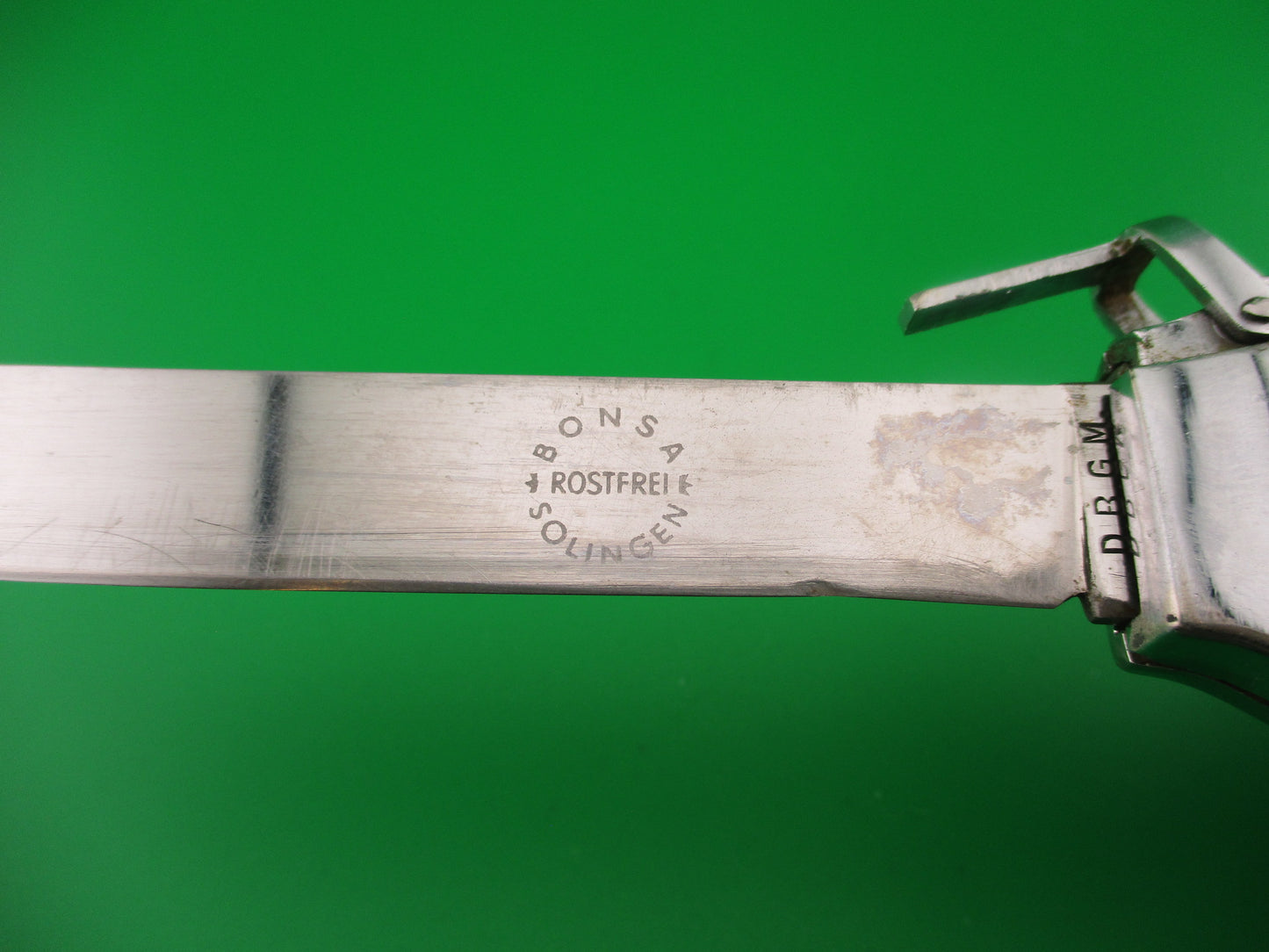 BONSA SOLINGEN D.B.G.M ROSTFREI 23cm German OTF Automatic Trapdoor knife all metal