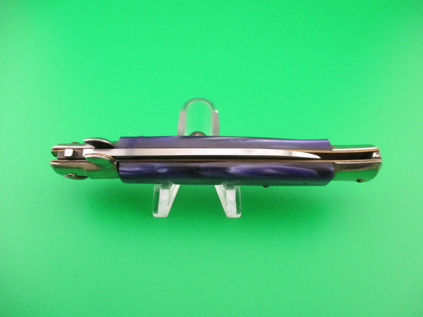 Rostfrei (slant) 21cm Italian Swivel bolster stiletto Purple Acrylic automatic knife