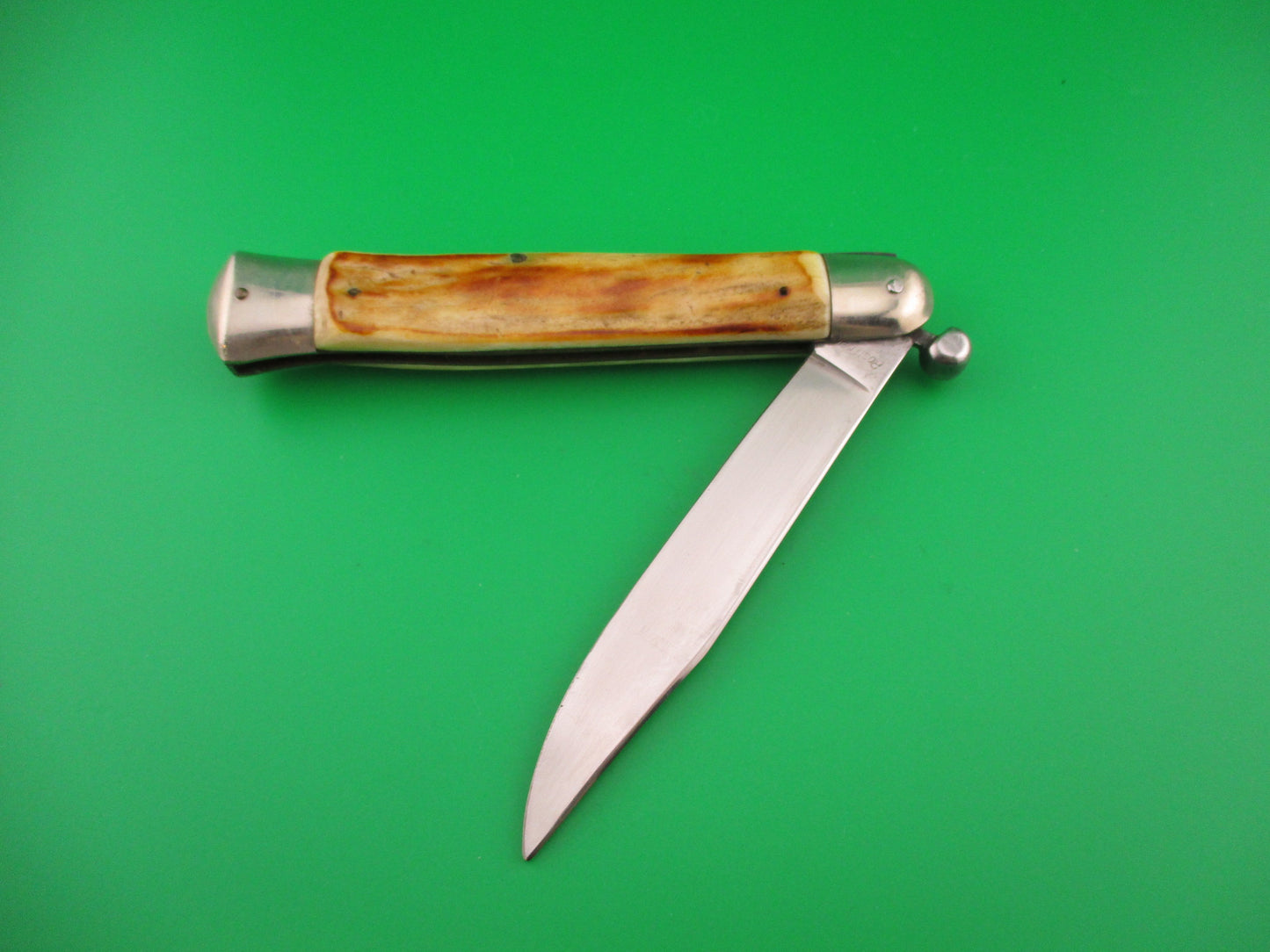 Rostfrei RAPID 25cm Italian Stag Knob manual Flip Open vintage knife 30-30 Win