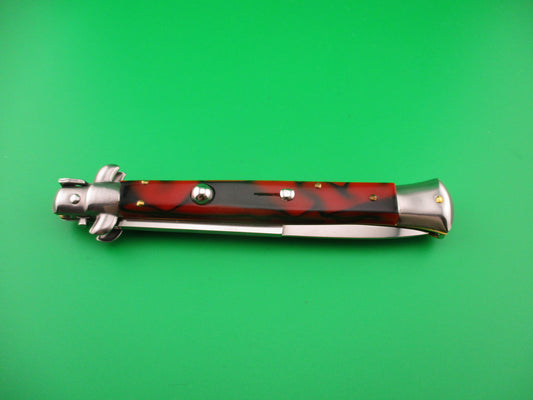 ITALY STAINLESS 28cm Italian Swivel bolster automatic knife Red & Black