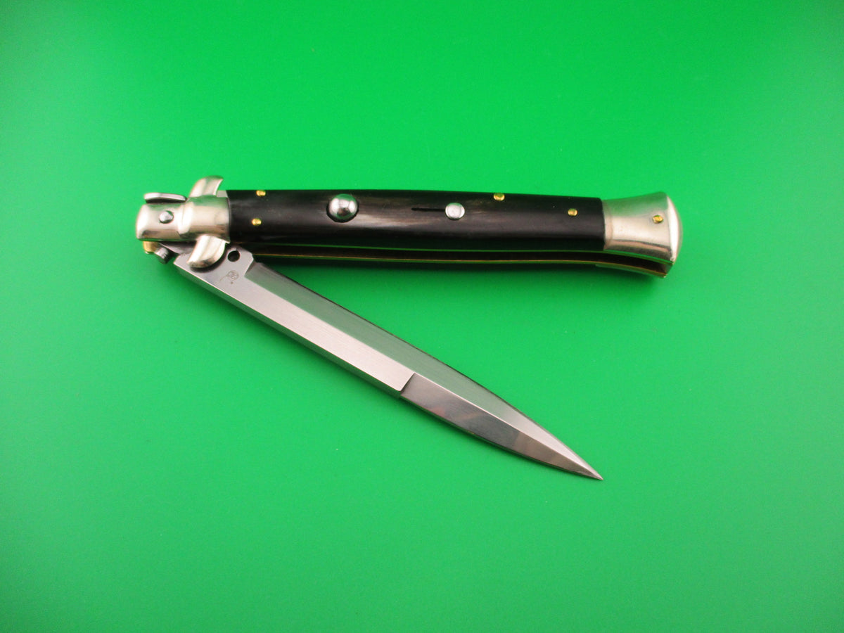 Walt's Latama 28cm Italian Swivel bolster bayonet horn automatic knife Cat stamp 5mm