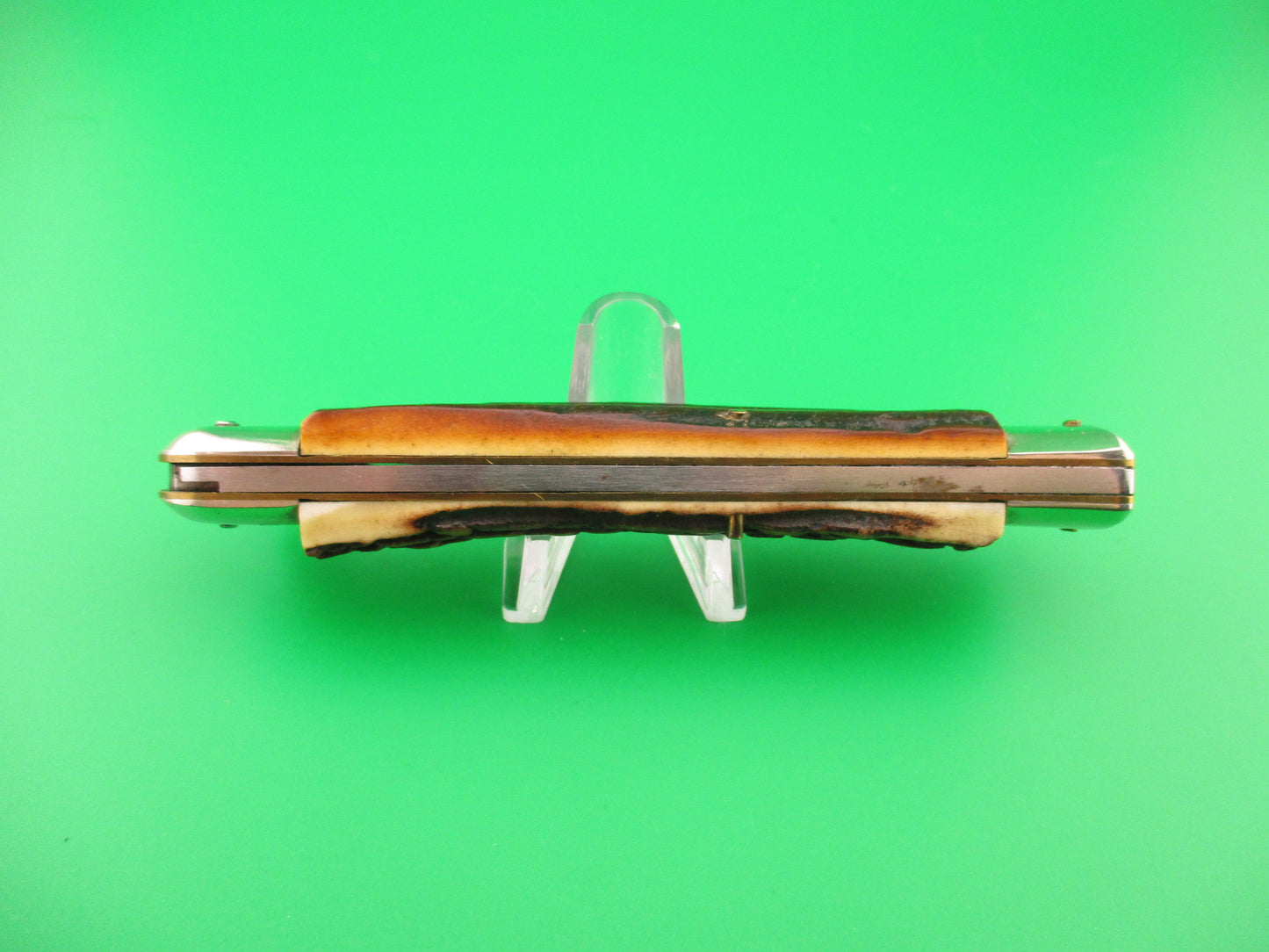 Rostfrei (slant) RAPID 25cm Italian Stag Knob manual Flip Open vintage knife