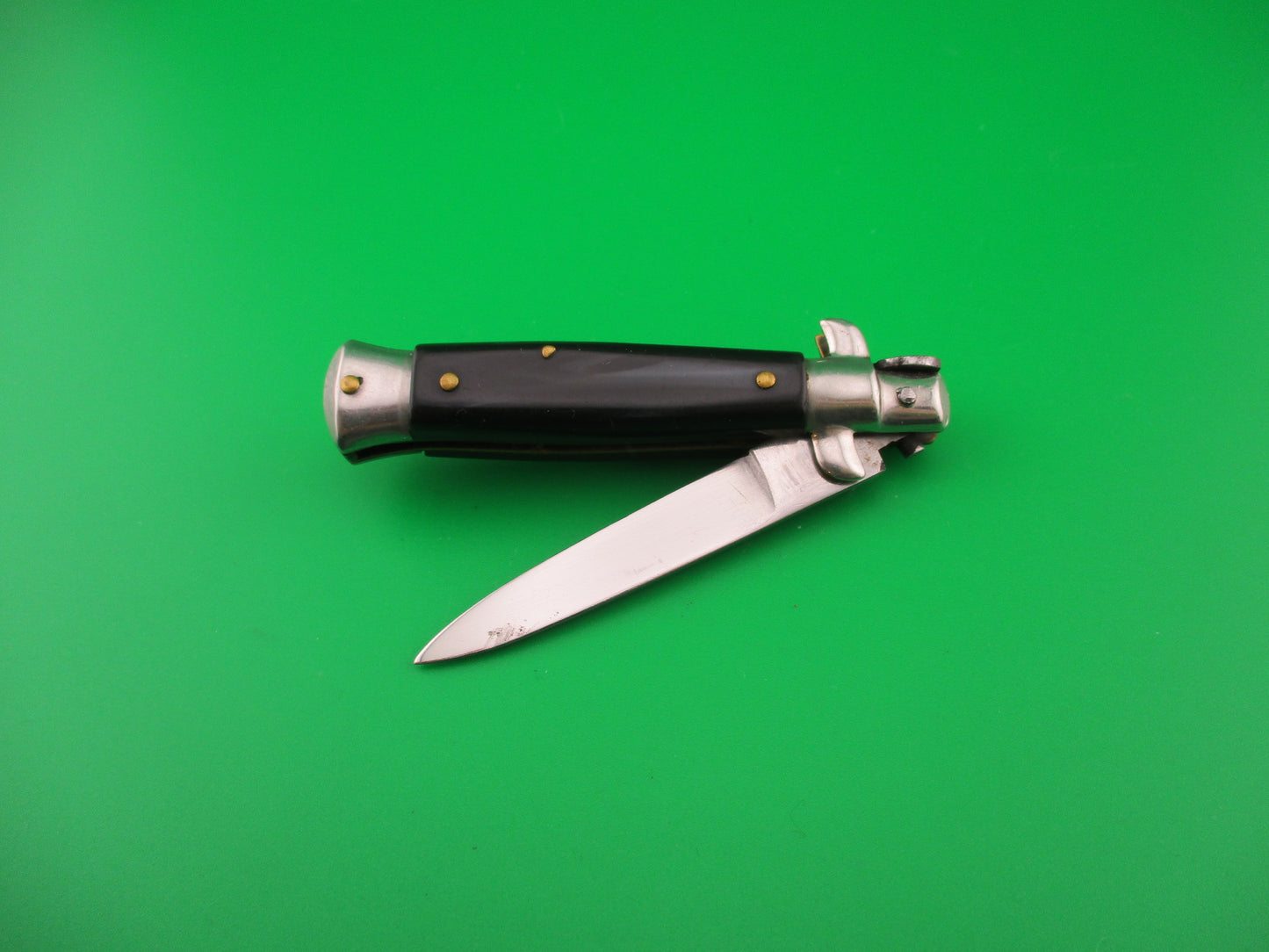 ROSTFREI 14cm Italian NOS stiletto Oreste Dibon vintage swivel bolster automatic knife