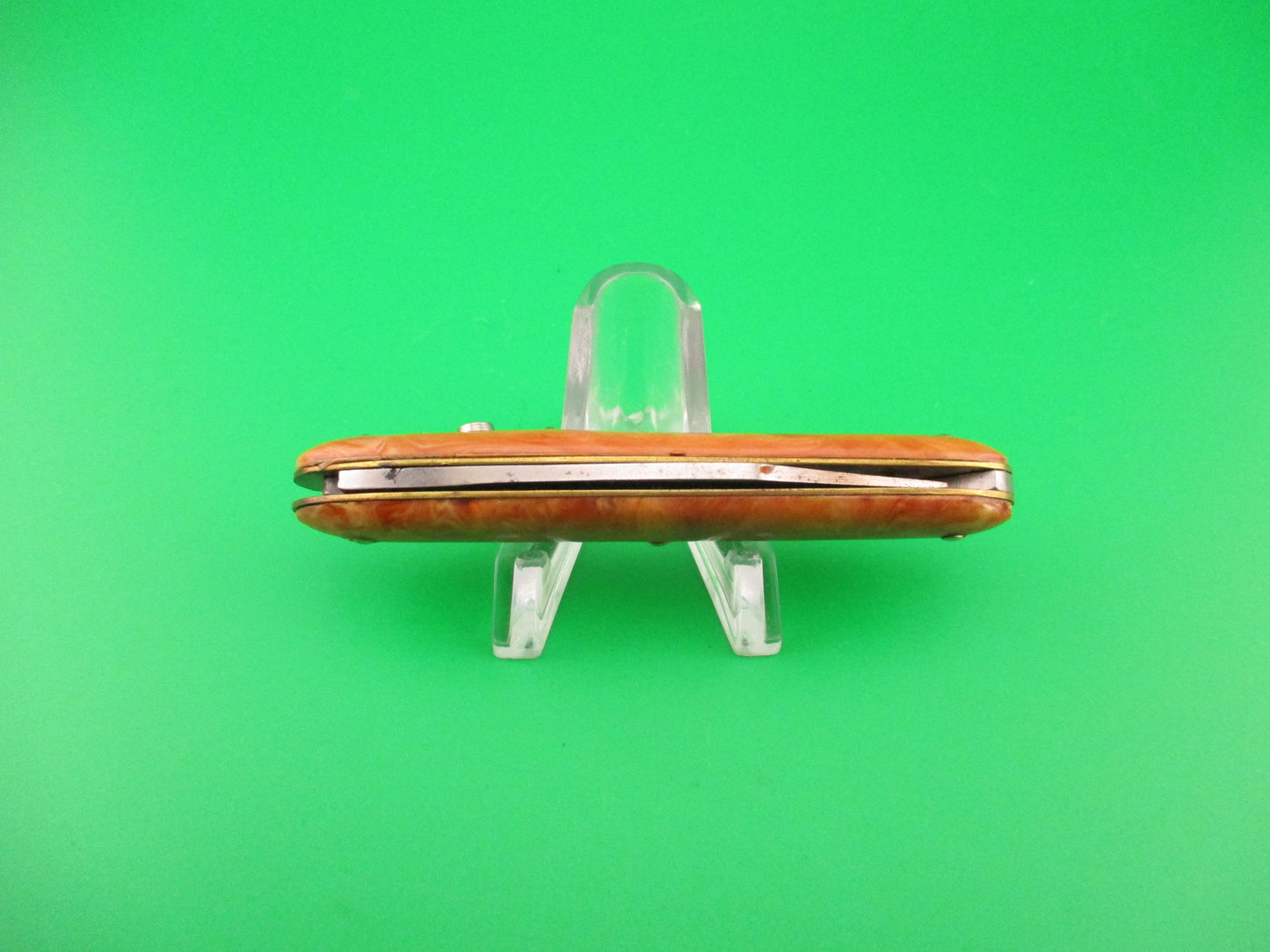 Edgemaster Cigar Jack 1940s Vintage Light Caramel swirl switchblade knife