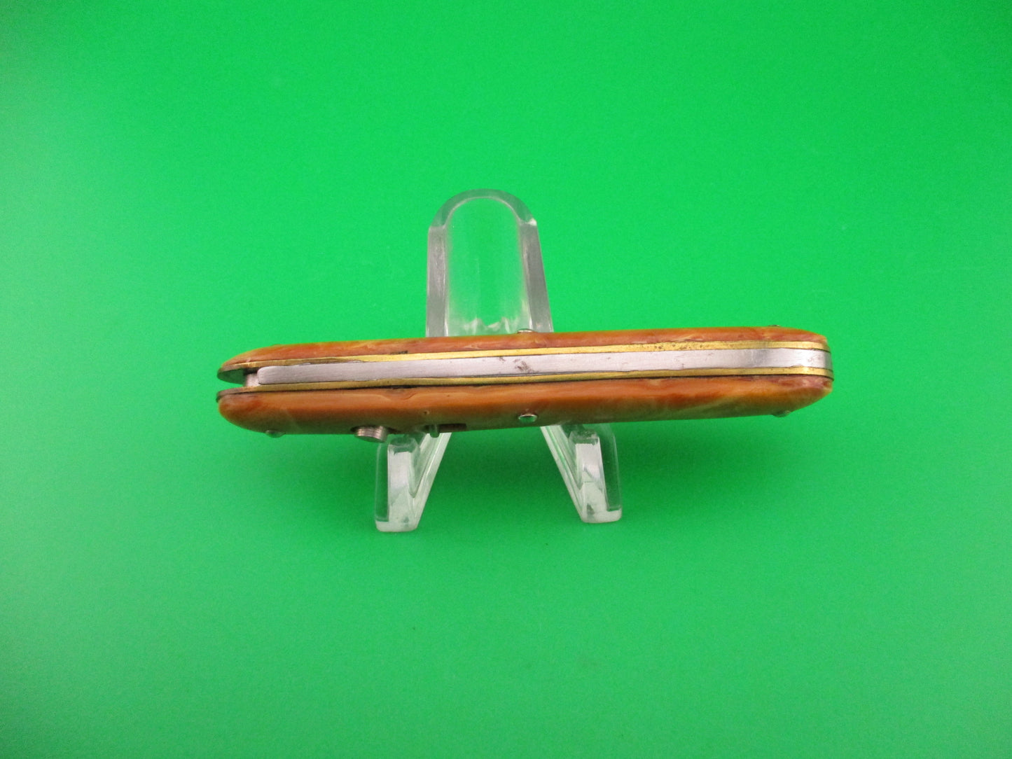 Edgemaster Cigar Jack 1940s Vintage Light Caramel swirl switchblade knife