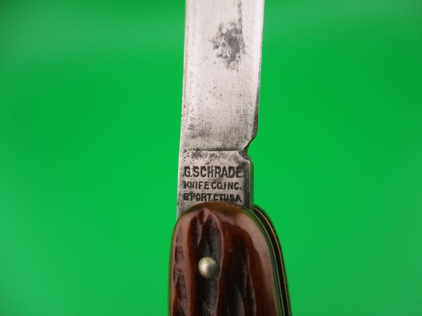 PRESTO #610ST Cigar Jack Jigged bone single blade automatic knife