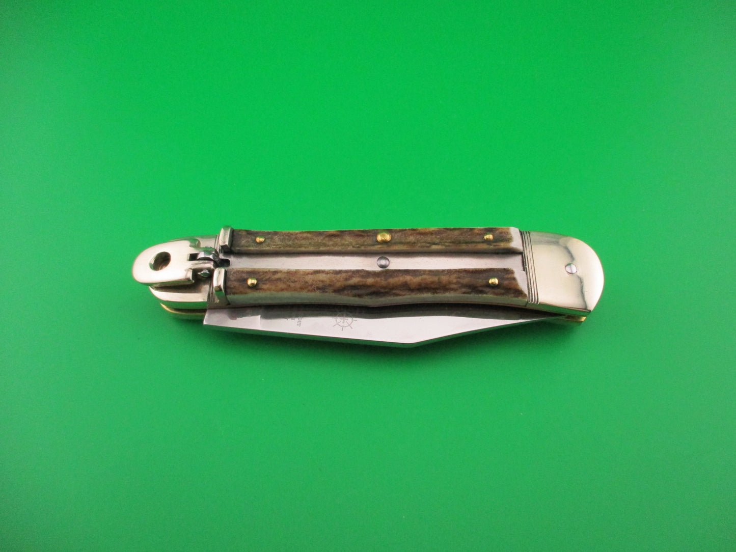HUBERTUS SOLINGEN 11cm German Lever knife Stag Clip blade automatic knife