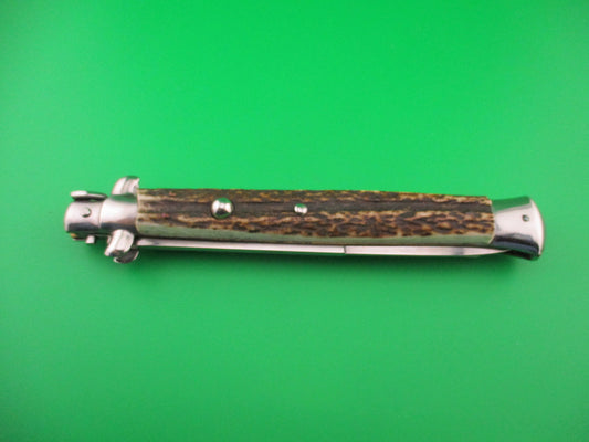 STILETTO ITALY 33cm Italian Swivel bolster Stag Bayonet automatic knife