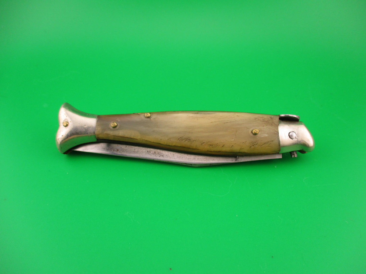 Sterile 20cm Italian Fishtail Vintage Picklock Horn automatic knife