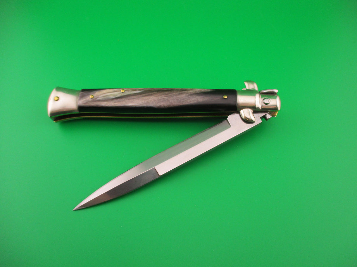 Walt's Latama 28cm Italian Swivel bolster bayonet horn automatic knife Cat stamp 5mm