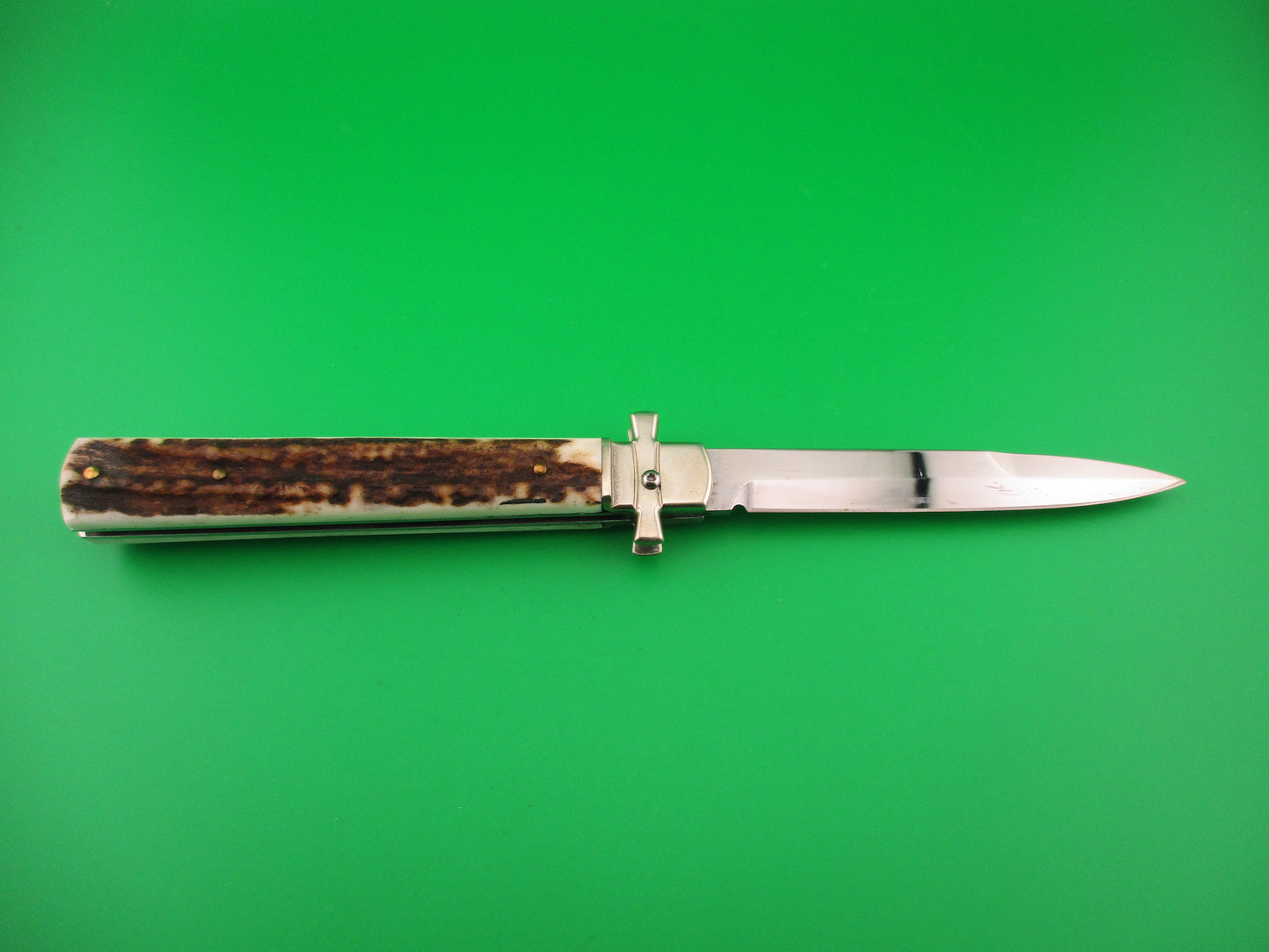 AGA CAMPOLIN Dominus 23cm Stag Lever automatic knife with Skull