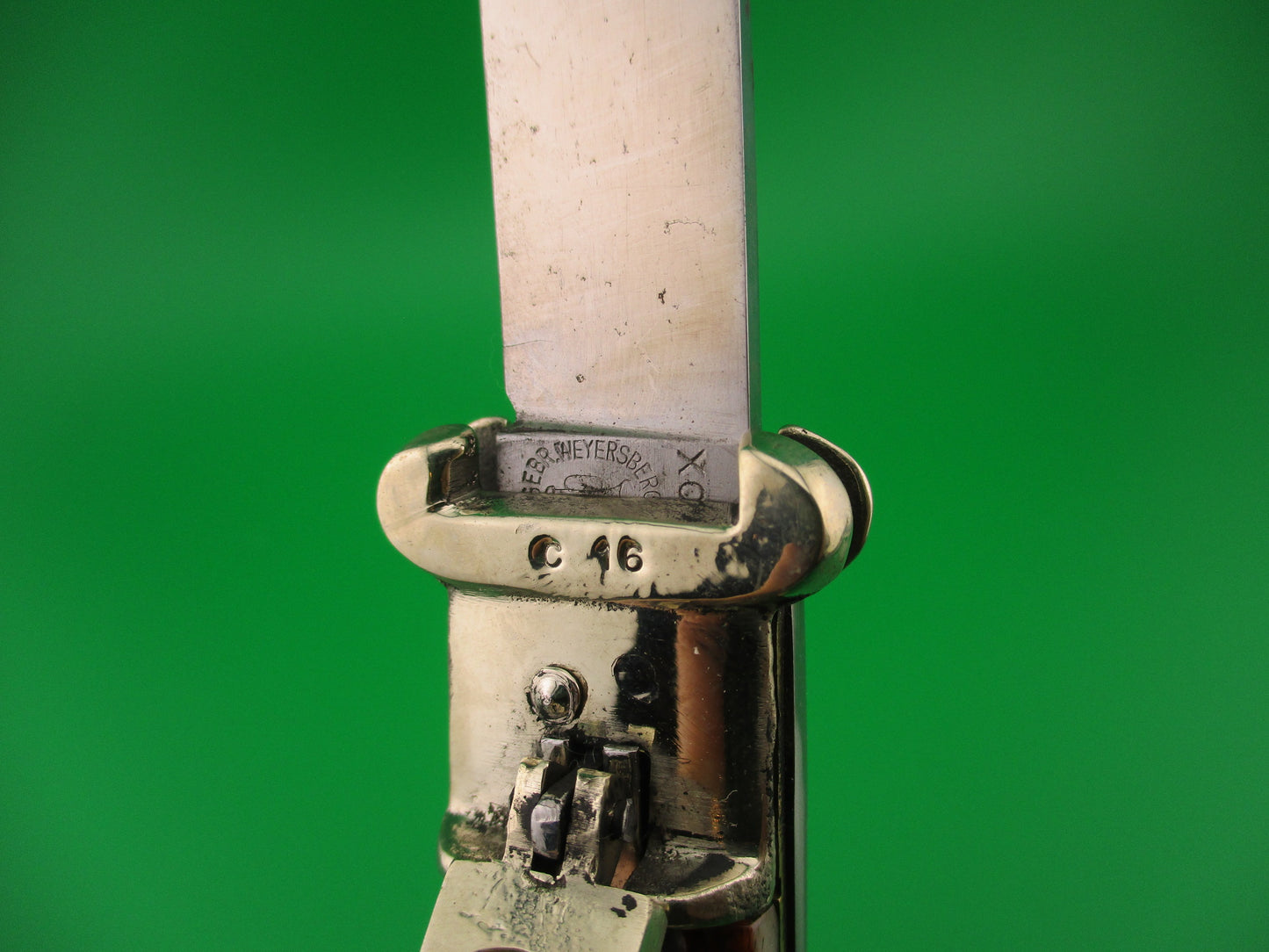 GEBR WEYERSBERG SOLINGEN INOX 20cm German Shell Puller Lever automatic knife