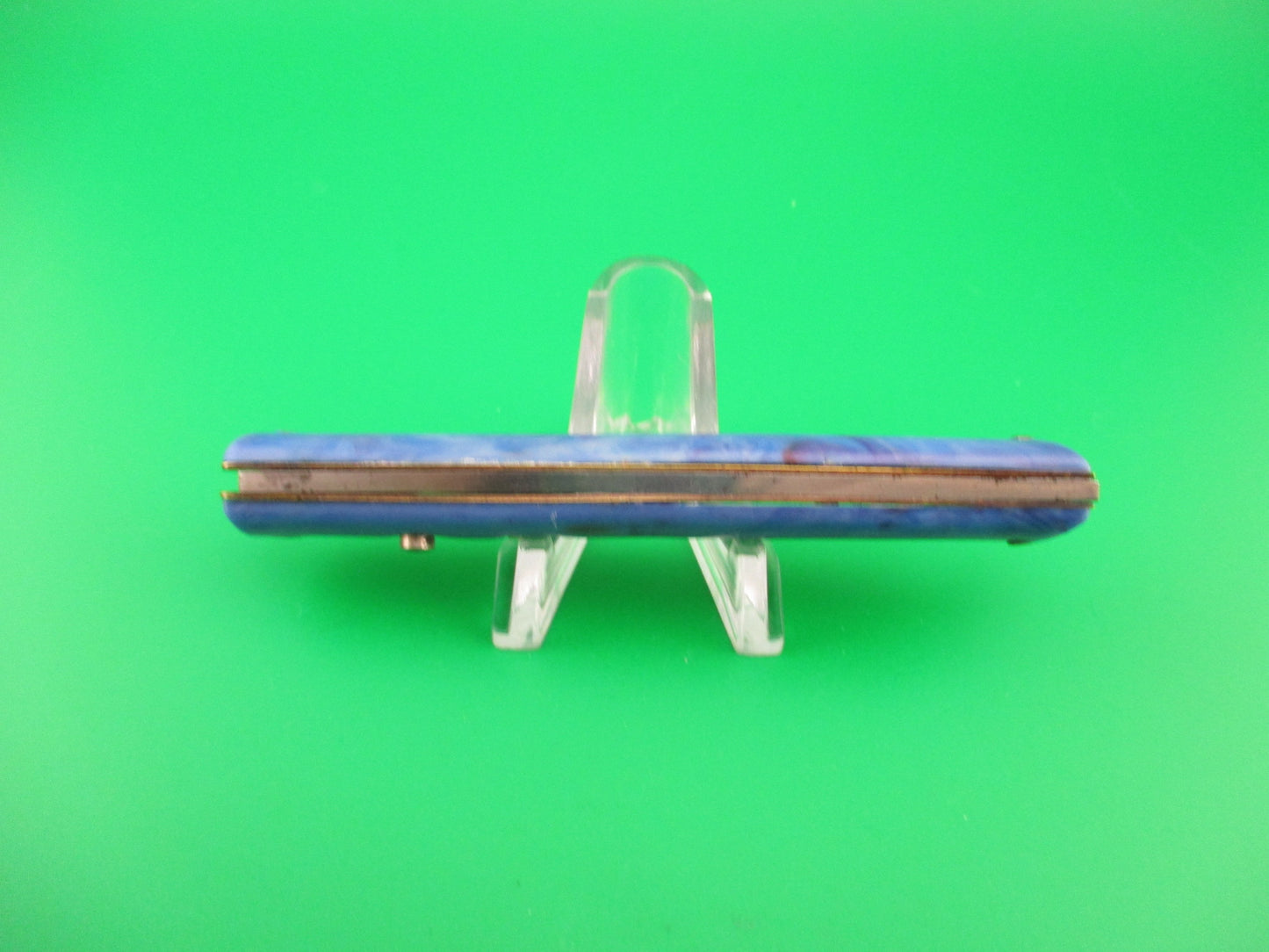 Colonial SHUR SNAP 1st Gen Fishtail Blue swirl 1940s vintage automatic knife