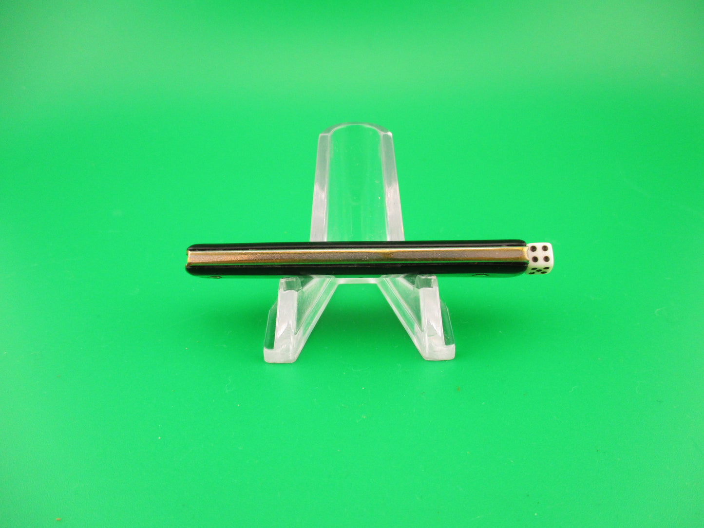 G SCHRADE Pullball Black w white dice pull vintage switchblade knife