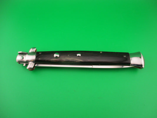 FRANK B 33cm Italian Stiletto horn bayonet swivel bolster automatic knife