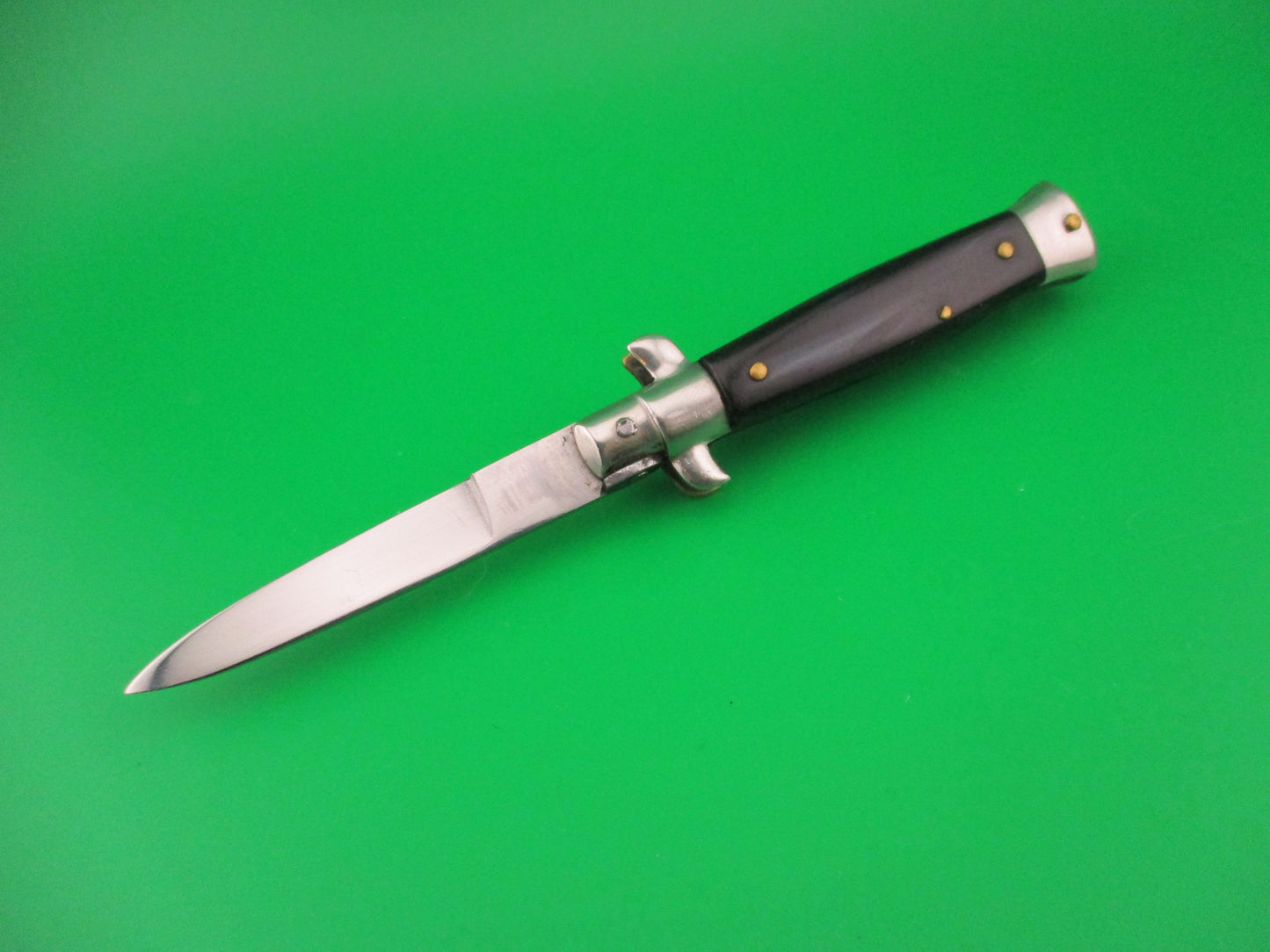 ROSTFREI 14cm Italian NOS stiletto Oreste Dibon vintage swivel bolster automatic knife