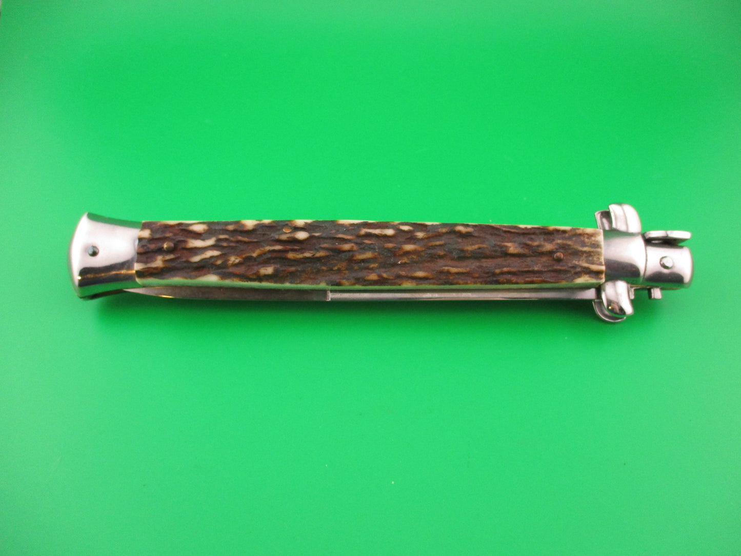 STILETTO ITALY 33cm Italian Swivel bolster Stag Bayonet automatic knife