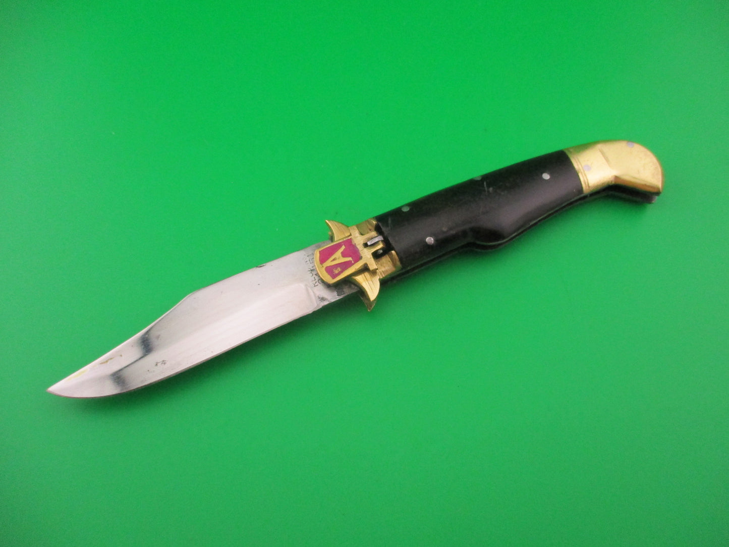 RGN No 24451 18cm Indian Lever knife A Brass Horn Aluminum automatic knife
