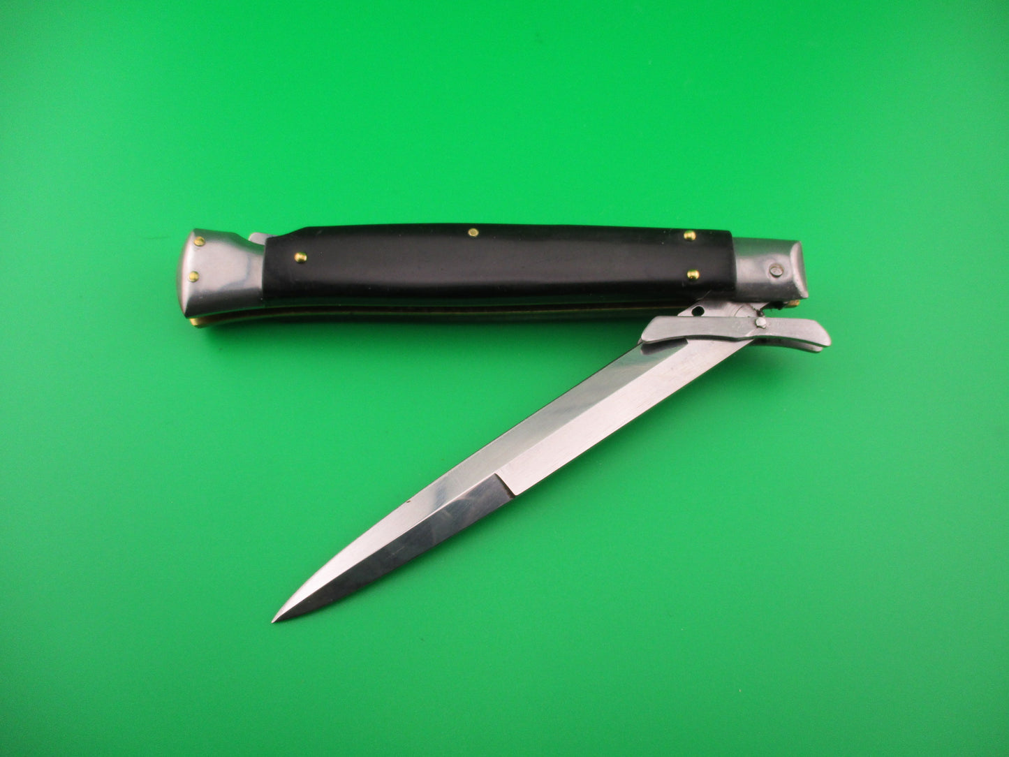 FRANK B ITALY 28cm Italian Swing Guard Dark Horn automatic knife Batwing