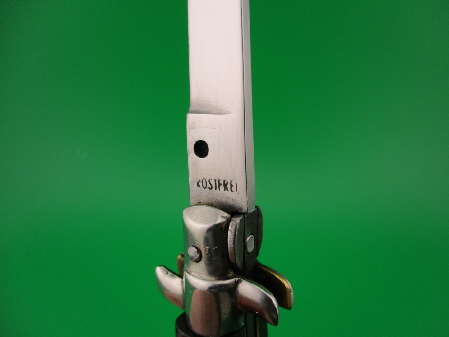 ROSTFREI 14cm Italian NOS stiletto Oreste Dibon vintage swivel bolster automatic knife