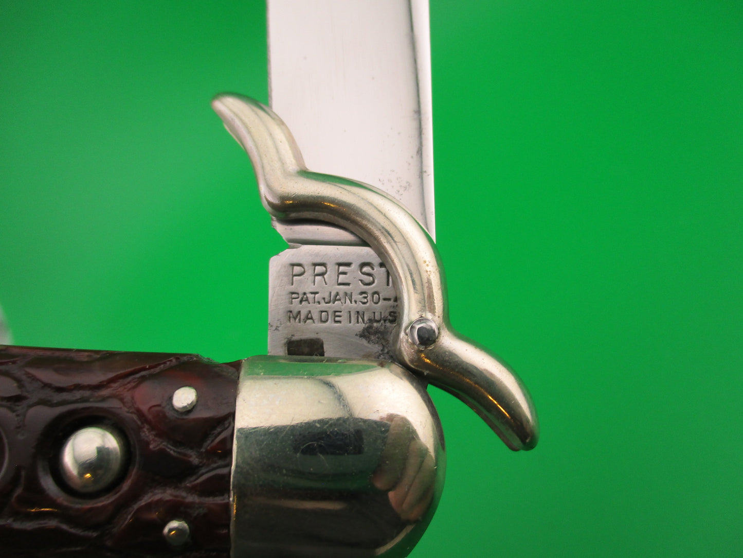 PRESTO Lazy W Folding Guard Hunter Wormgroove switchblade knife USA