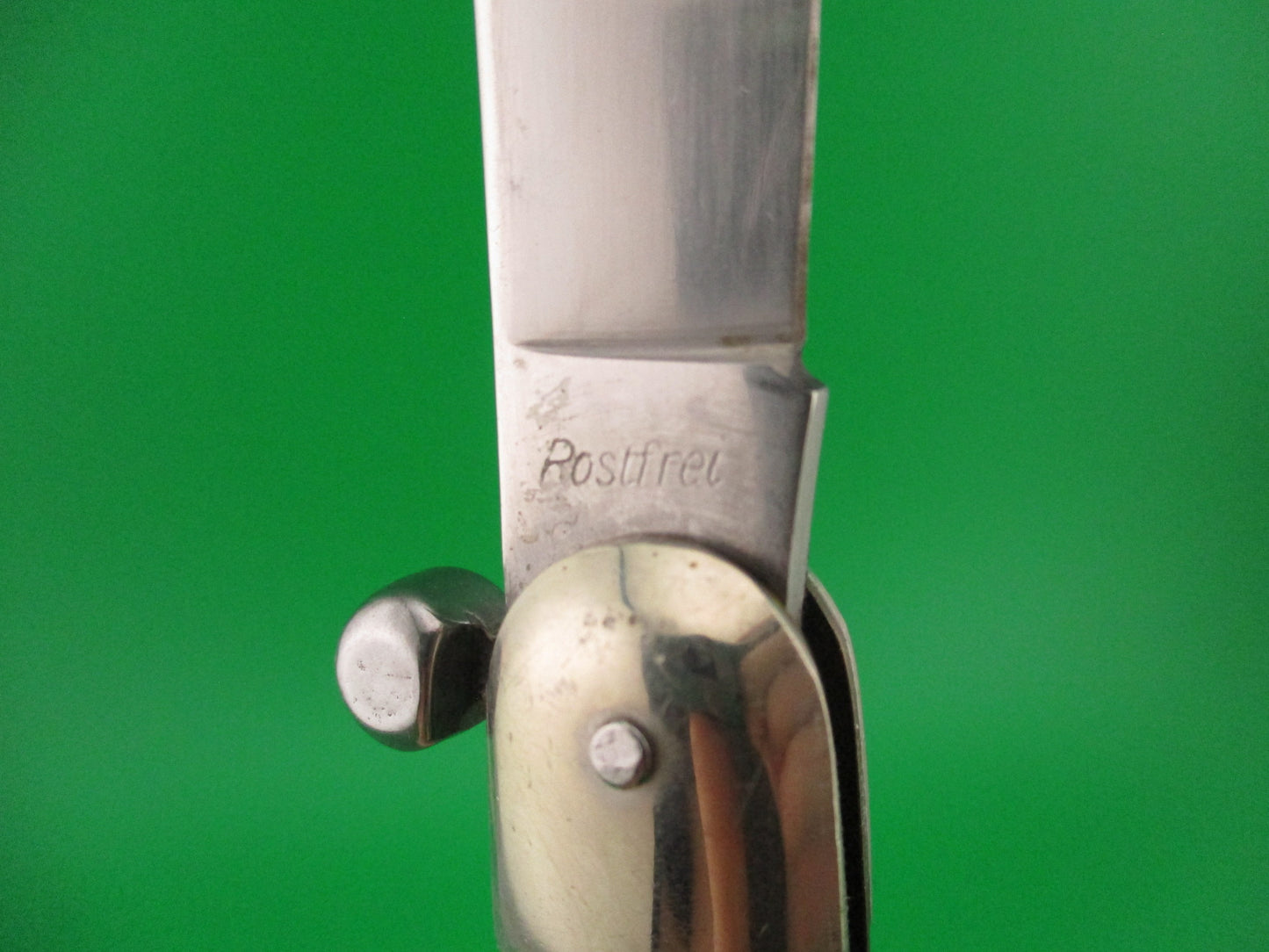 Rostfrei RAPID 25cm Italian Stag Knob manual Flip Open vintage knife 30-30 Win