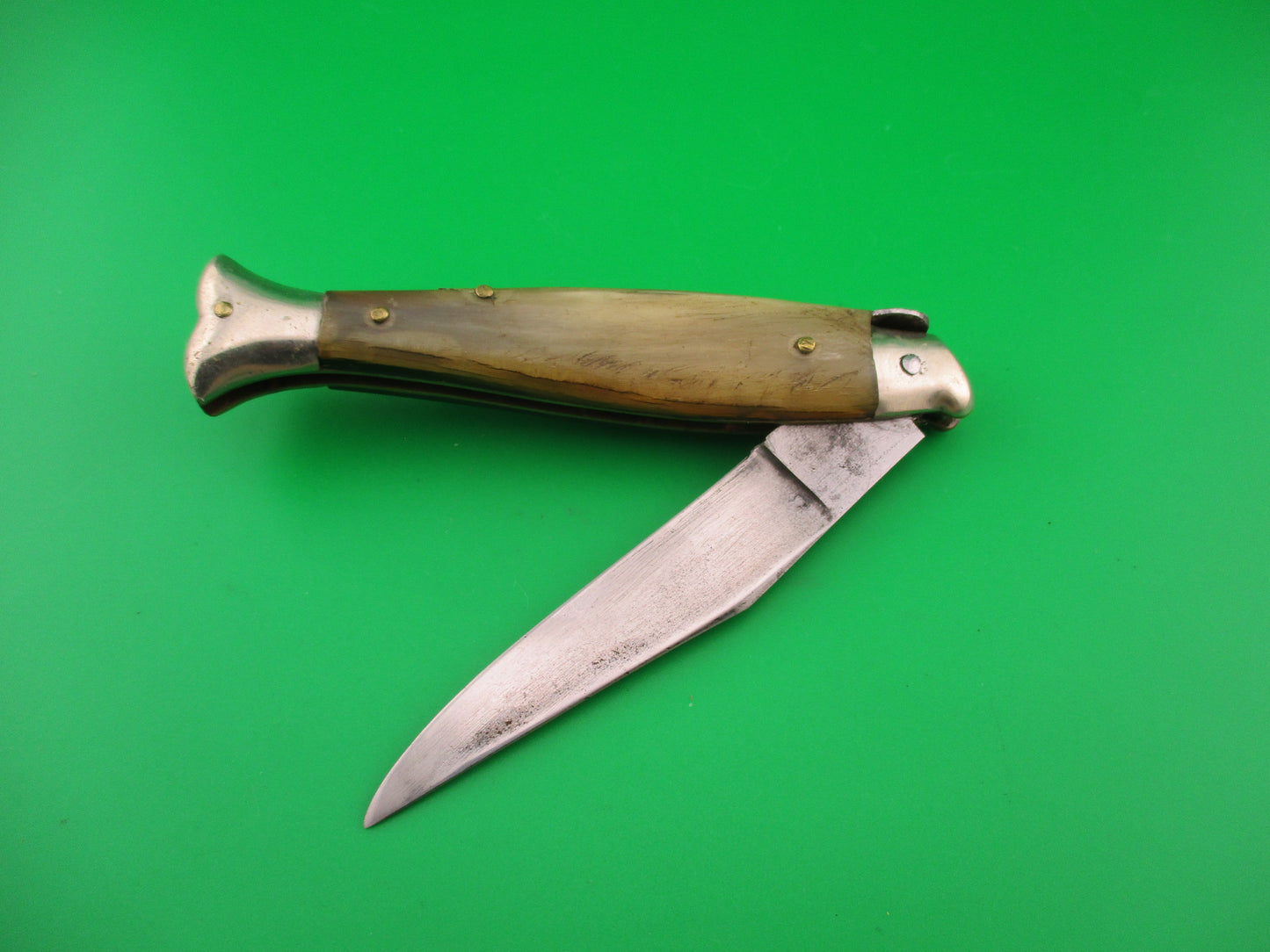 Sterile 20cm Italian Fishtail Vintage Picklock Horn automatic knife