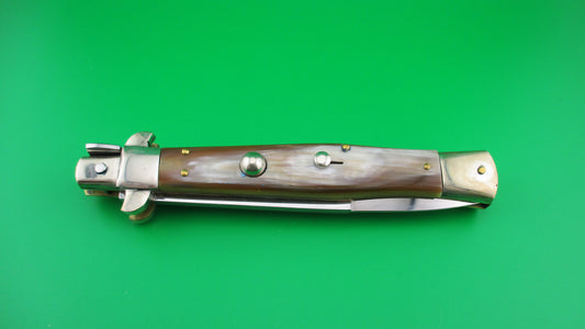Renzo Pascotto Maniago Italy 30cm Italian Wasp body Picklock Honey Horn automatic knife