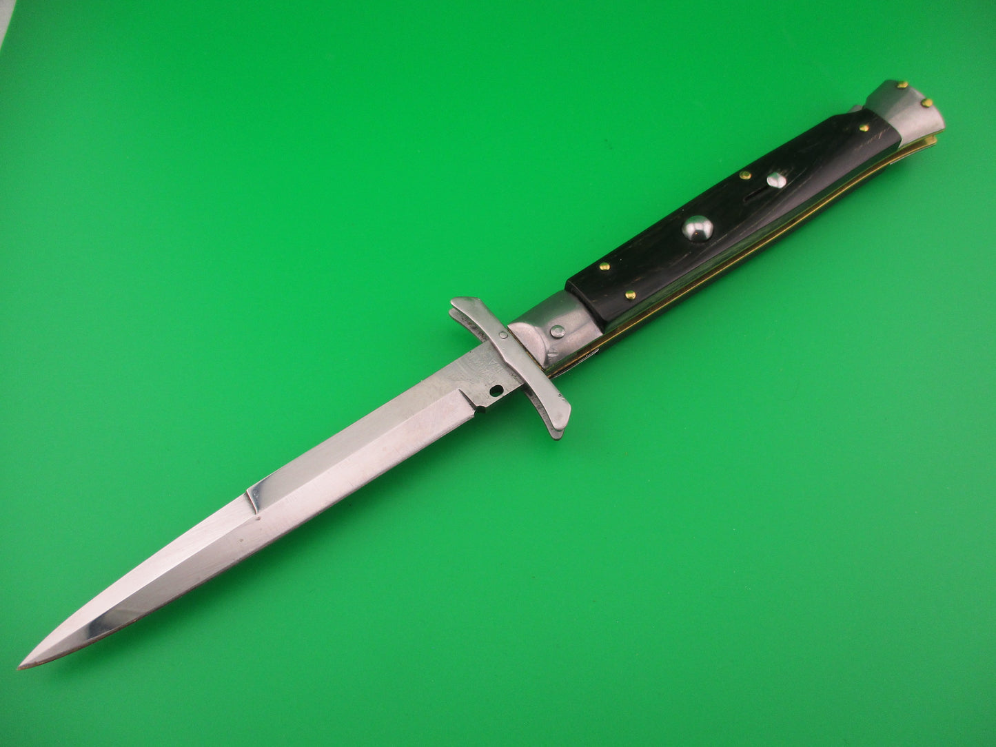 FRANK B ITALY 28cm Italian Swing Guard Dark Horn automatic knife Batwing