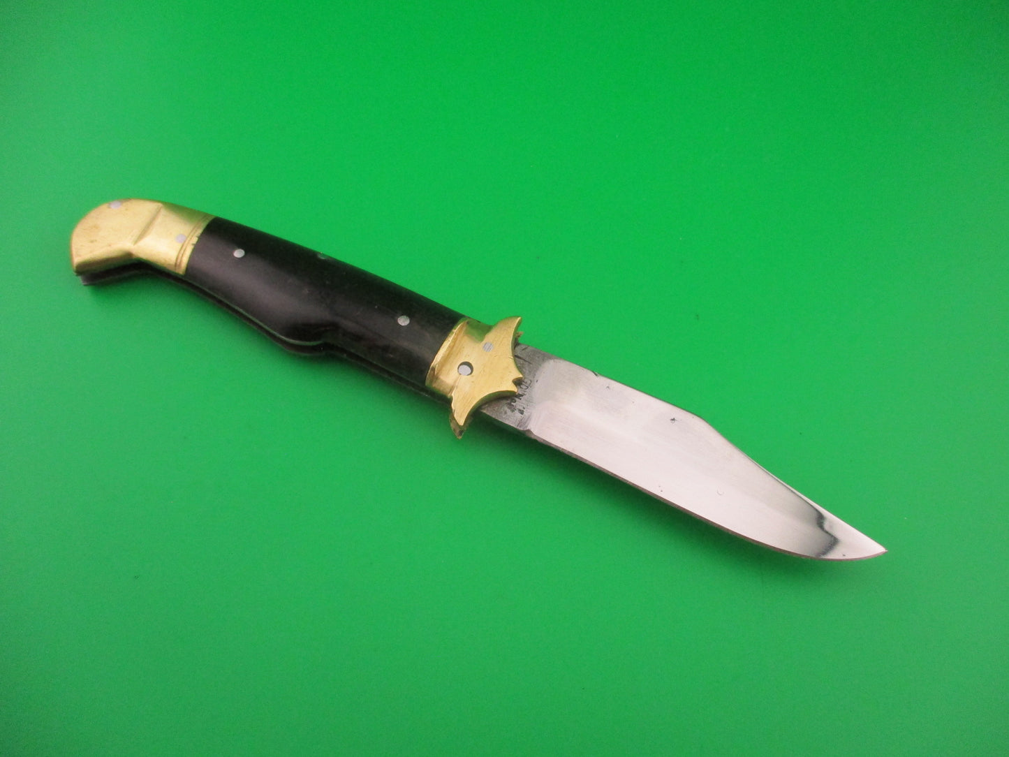 RGN No 24451 18cm Indian Lever knife A Brass Horn Aluminum automatic knife
