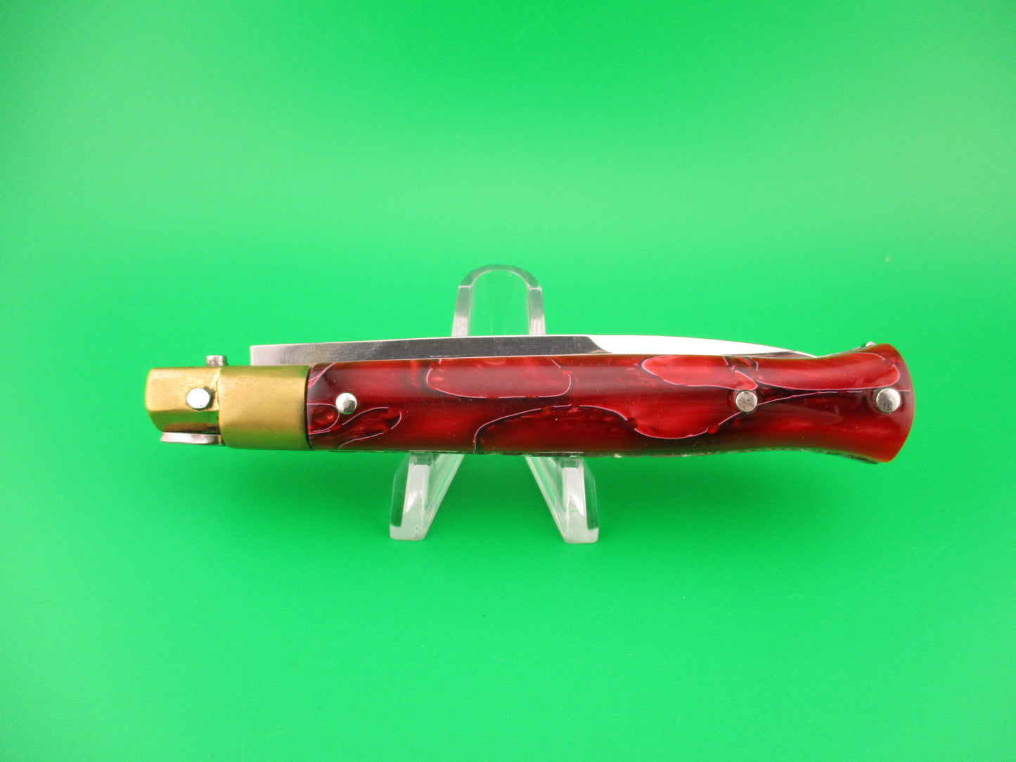 z Sons of Italy Omerta 22cm Italian Customized Picklock Skull button Red Kirinite switchblade