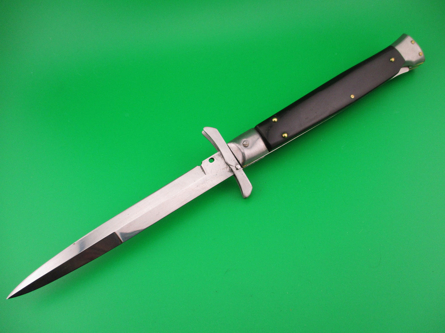 FRANK B ITALY 28cm Italian Swing Guard Dark Horn automatic knife Batwing