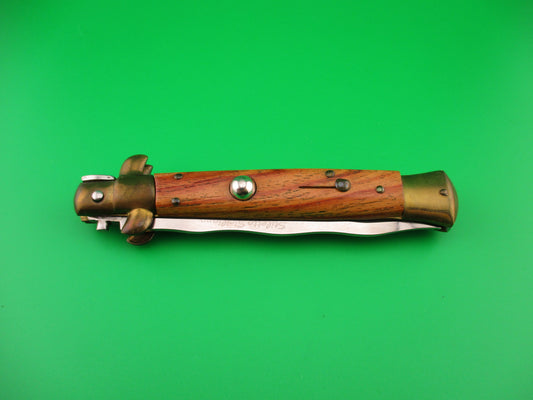 z B Rostfrei 23cm Italian Stiletto Kris Olive Wood Brass vintage automatic knife