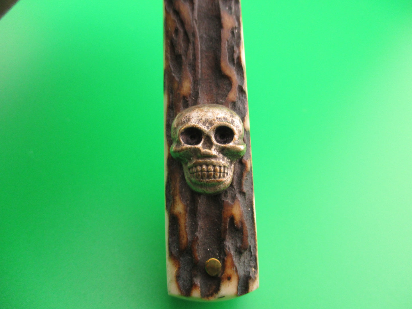 AGA CAMPOLIN Dominus 23cm Stag Lever automatic knife with Skull