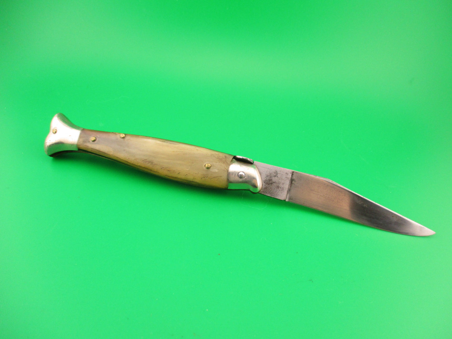 Sterile 20cm Italian Fishtail Vintage Picklock Horn automatic knife
