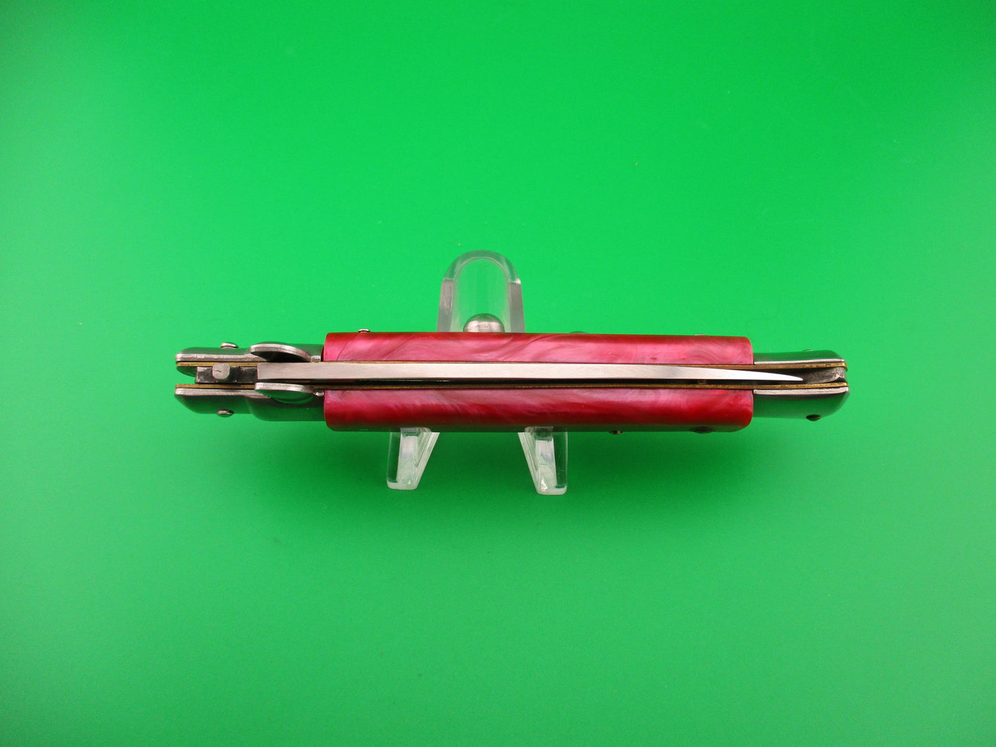440 STAINLESS ROSTFREI 22cm Italian style Stiletto Red swirl automatic knife