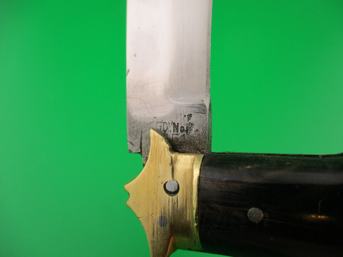 RGN No 24451 18cm Indian Lever knife A Brass Horn Aluminum automatic knife