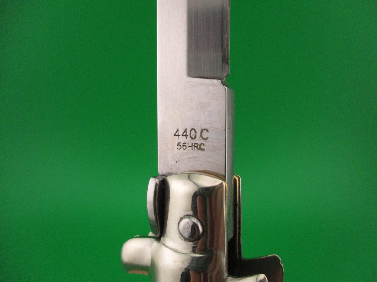 Walt's Latama 28cm Italian Swivel bolster bayonet horn automatic knife Cat stamp 5mm