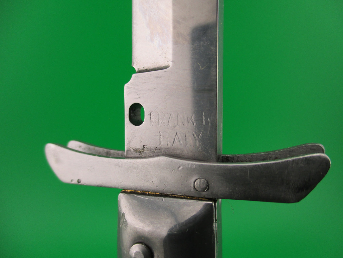 FRANK B ITALY 28cm Italian Swing Guard Dark Horn automatic knife Batwing