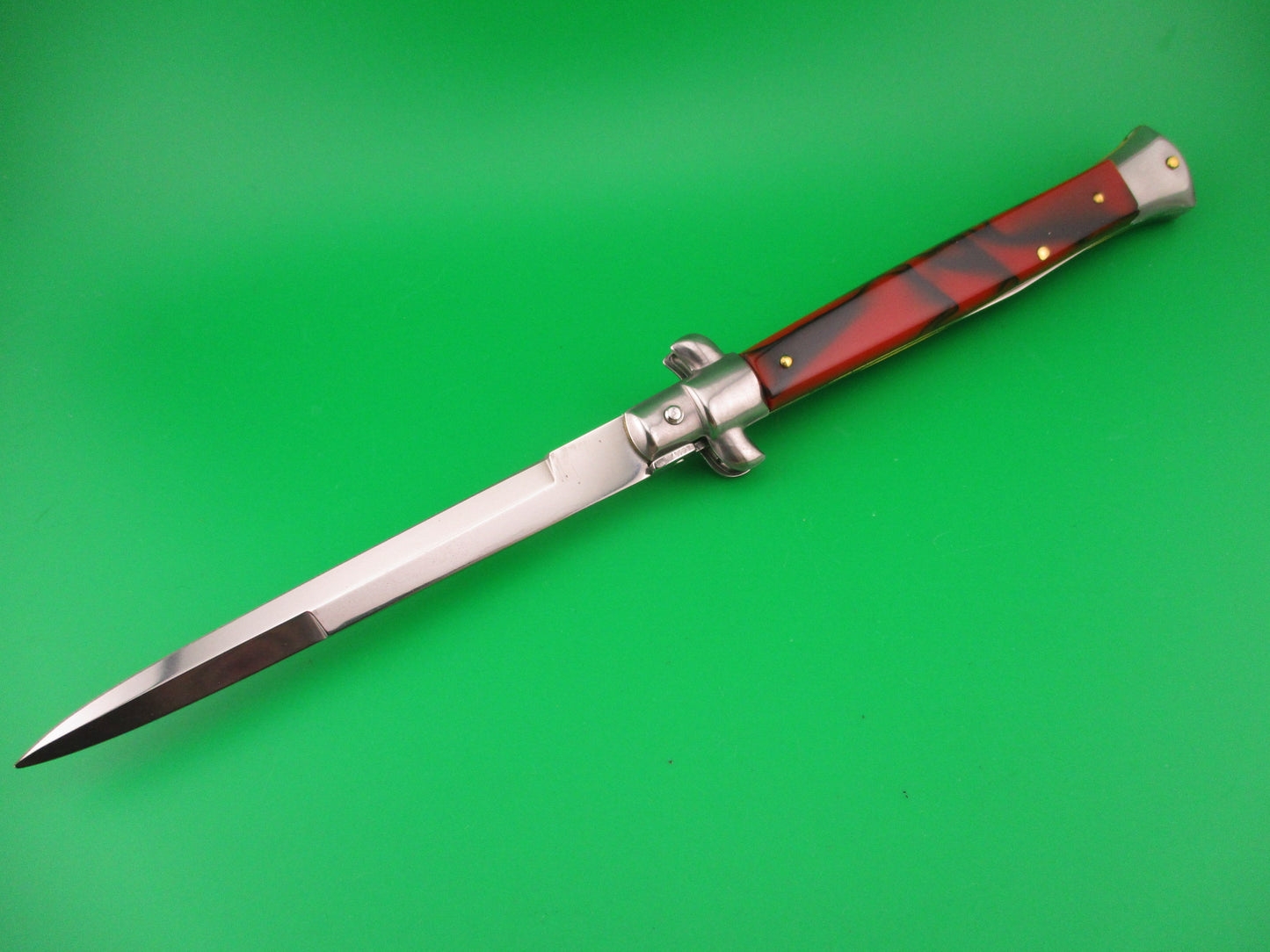ITALY STAINLESS 28cm Italian Swivel bolster automatic knife Red & Black