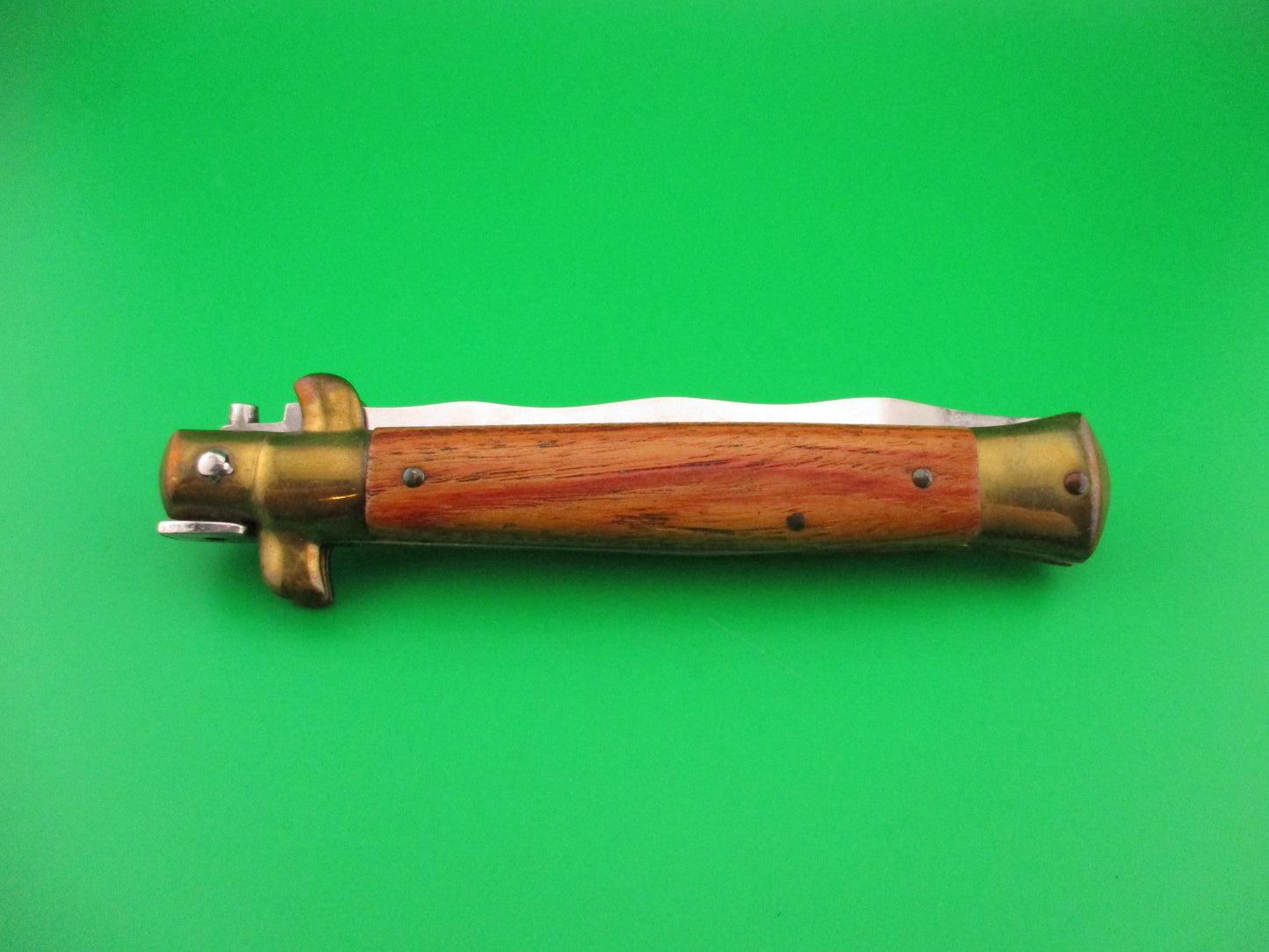z B Rostfrei 23cm Italian Stiletto Kris Olive Wood Brass vintage automatic knife