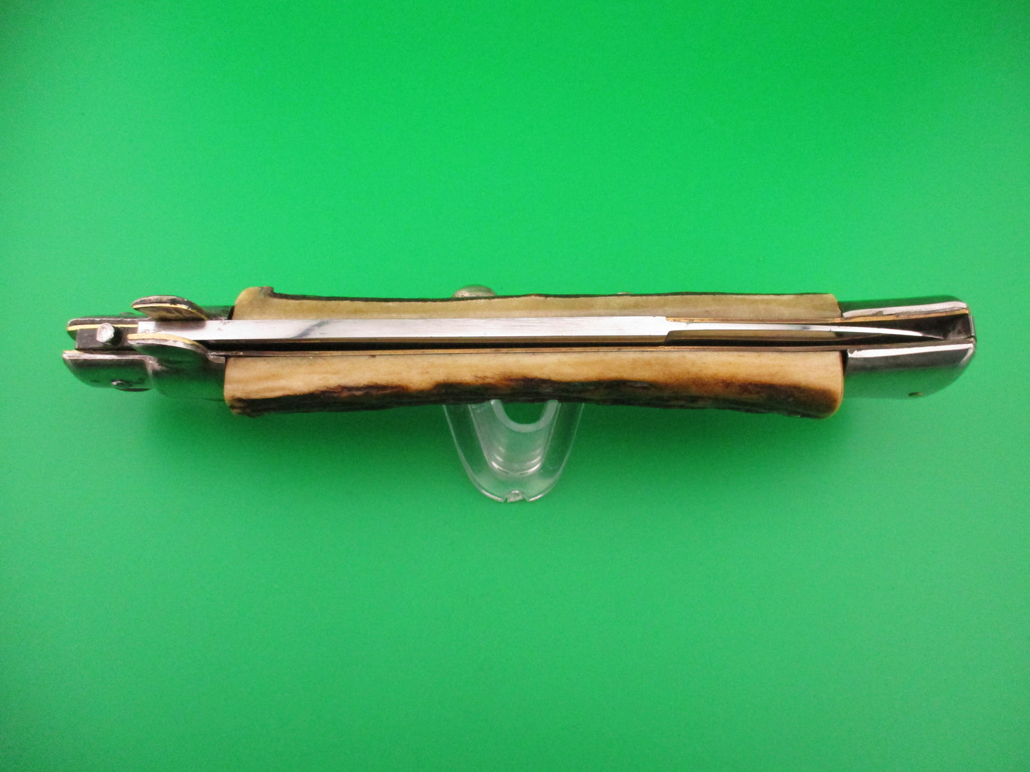 Inox (slant) 38cm Italian Picklock Stag Stiletto Vintage 1960s or 70s automatic knife